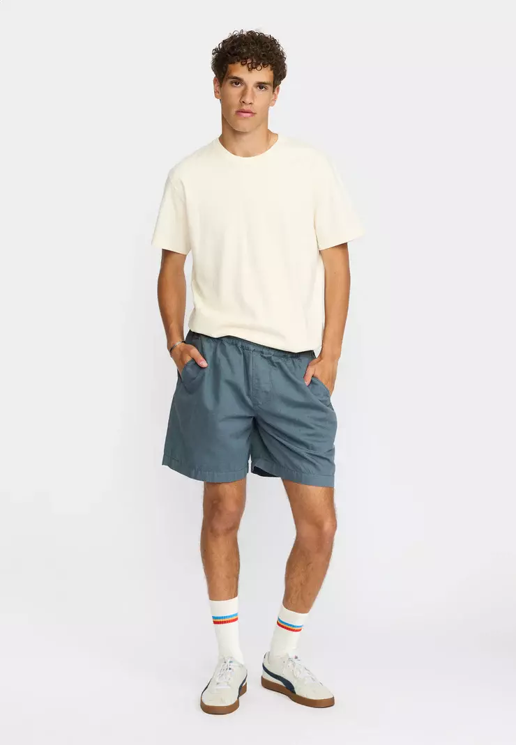 Revolution Dustblue Linen Shorts Herren blau